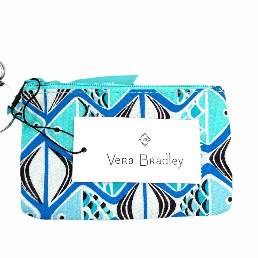 Vera Bradley Zip ID Case & Lanyard Go Fish Blue